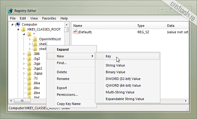 OpenWithList shell New Key