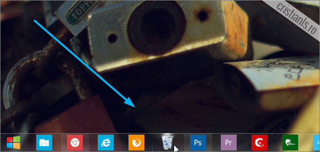 Recycle Bin pe Taskbar