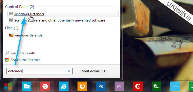 deschidere windows defender