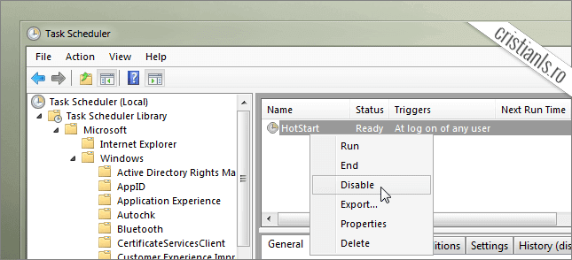 dezactivare sarcini programate nenecesare