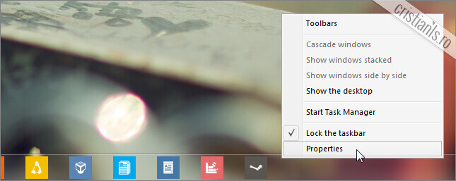 proprietati taskbar