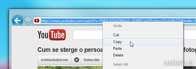 Program de descarcat melodii de pe YouTube - Copy URL