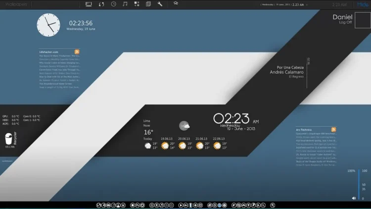 Temă Rainmeter - Black&White