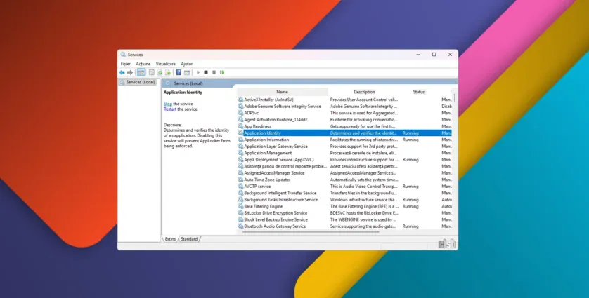Pornire, oprire și repornire servicii Windows în mod de afișare Extins
