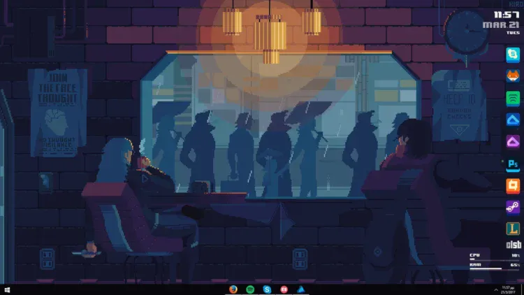 Rainmeter Windows Theme - Purple