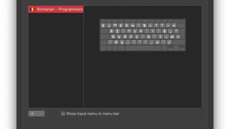 Layout Romanian - Programmers în macOS