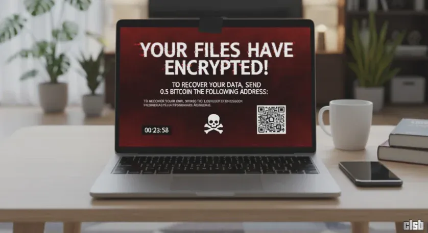 Laptop infectat de ransomware
