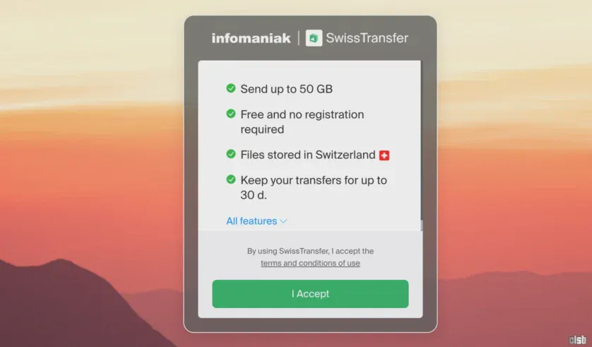 SwissTransfer - transfer de fisiere prin internet, în special fișiere de mari dimensiuni