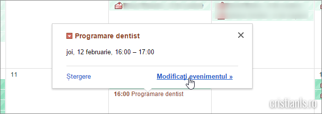modificati evenimentul
