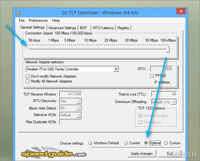 program optimizat conexiunea la Internet