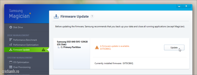 Update firmware Samsung SSD 840 EVO