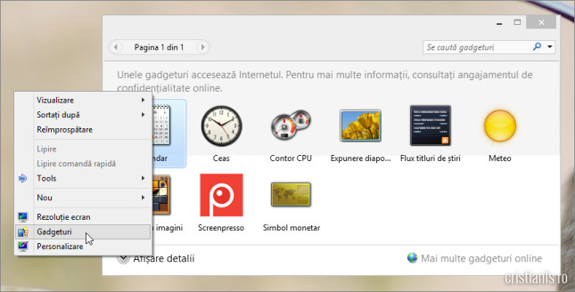 gadgeturi windows 7 in windows 10