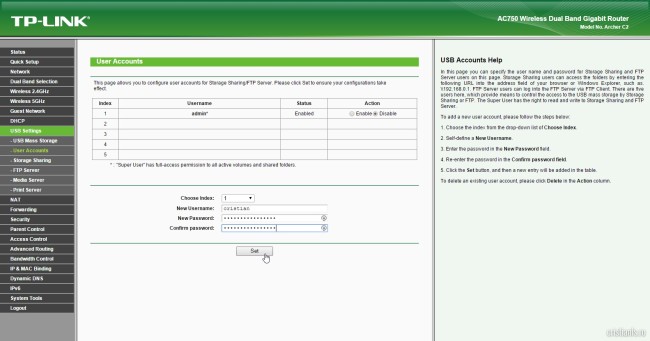 TP-Link FTP User Accounts