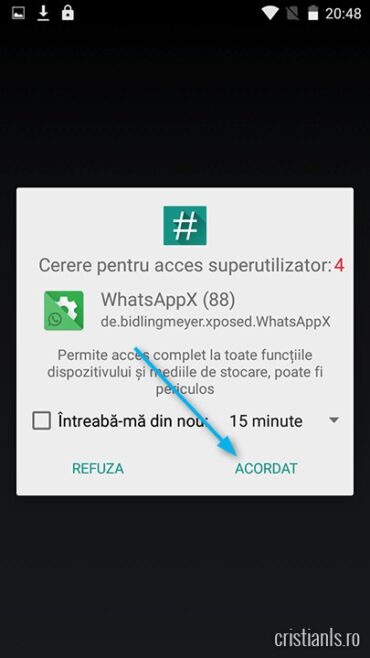 acordare permisiuni module xposed