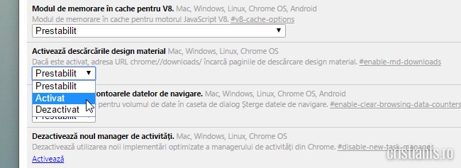 activeaza descarcarile material design