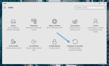 Resetare Windows 10 - Actualizare si securitate