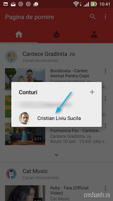 conectare youtube la contul google