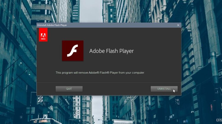 dezinstalare flash player