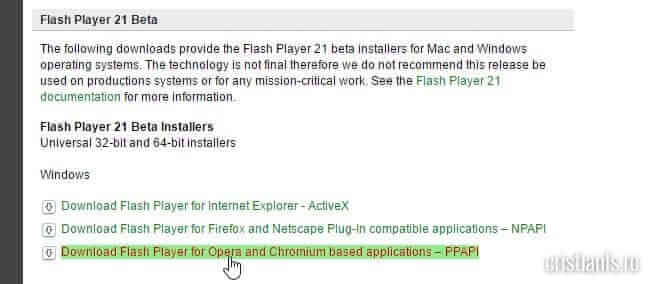 Flash Player Beta