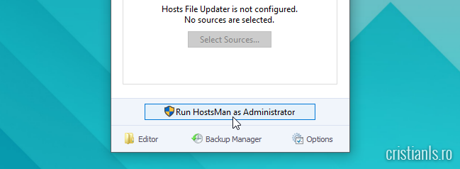 Run HostMan as Administrator