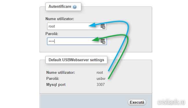 autentificare in phpmyadmin