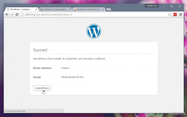 autentificare in wordpress