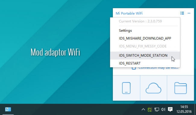 comutare in modul adaptor WiFi