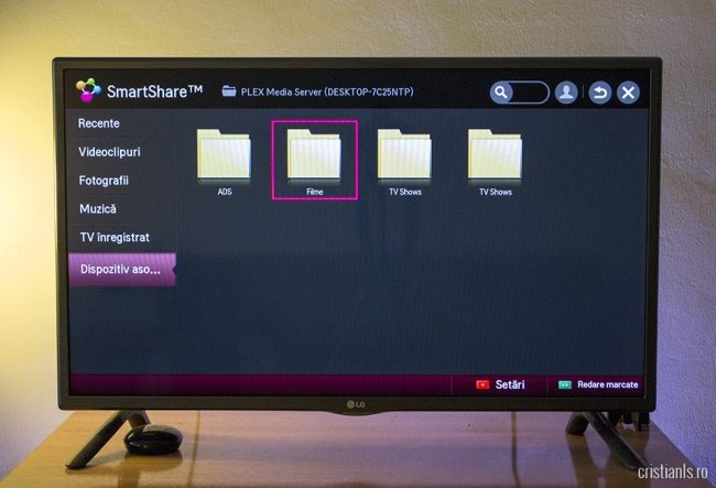 folderul de filme asociat in Plex Media Server
