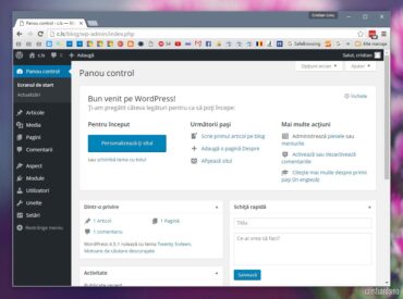 panou control wordpress