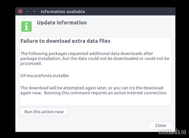 The following packages requested additional data downloads