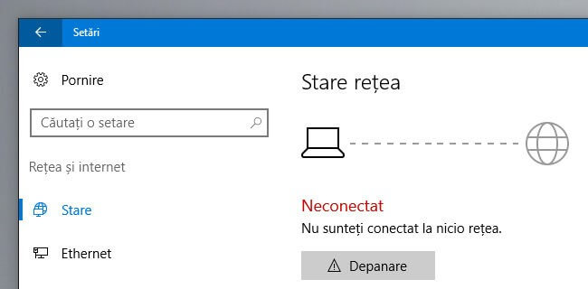 Windows 10 Neconectat