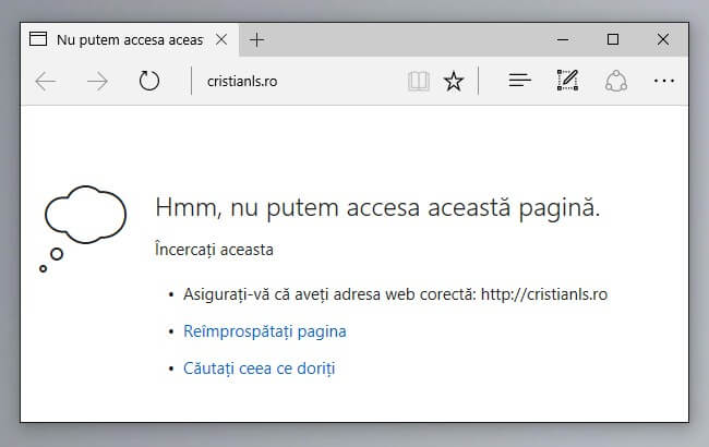 nu putem accesa aceasta pagina