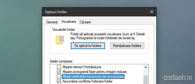 Optiuni Folder - Vizualizare