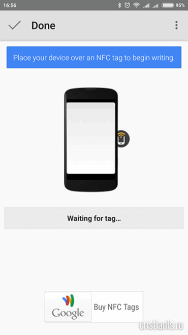 Se asteapta apropierea tag-ului NFC
