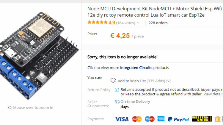 ESP8266 + Motor Shield