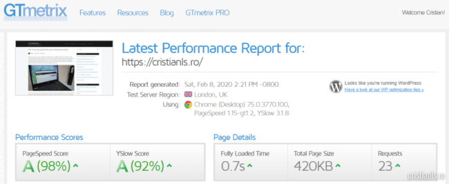 gtmetrix cristianlsro