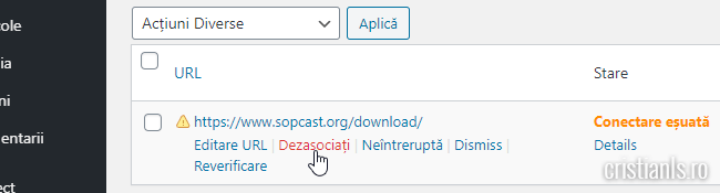 dezasociati link continut