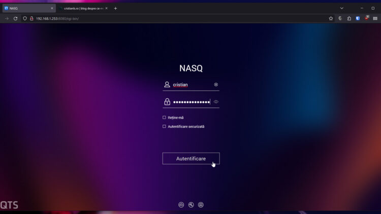 Accesarea NAS-ului la noua adresă IP