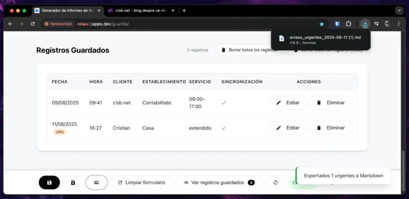 export markdown