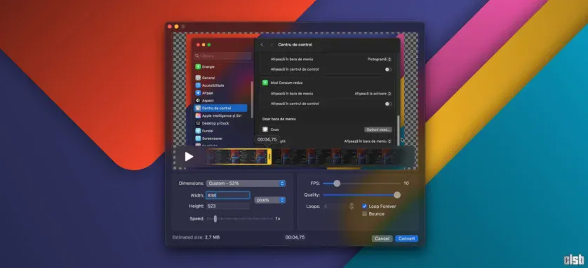 Gifski: conversie vide în GIF - proprietăți GIF generat
