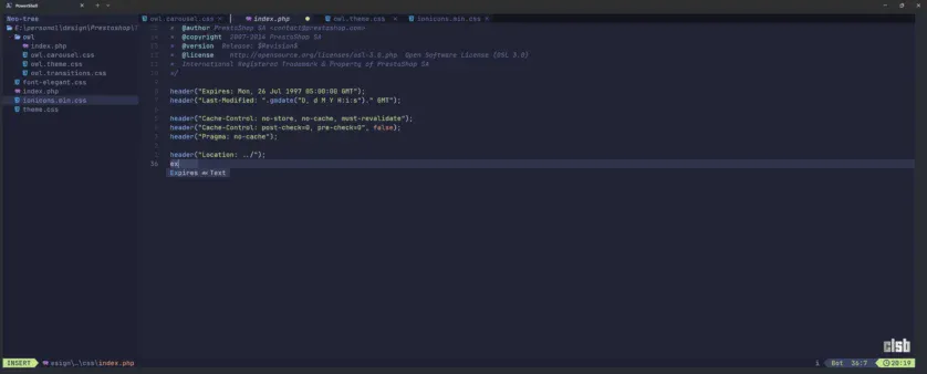 Testare configurație în fișiere Prestashop