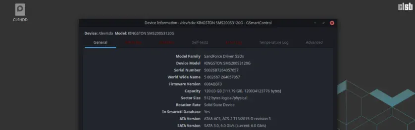 GSmartControl - informatii disc ssd