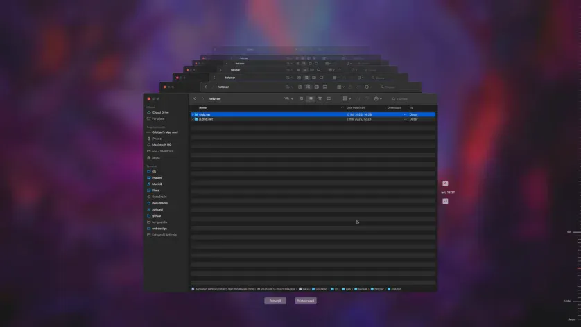 Time Machine - restaurare backup