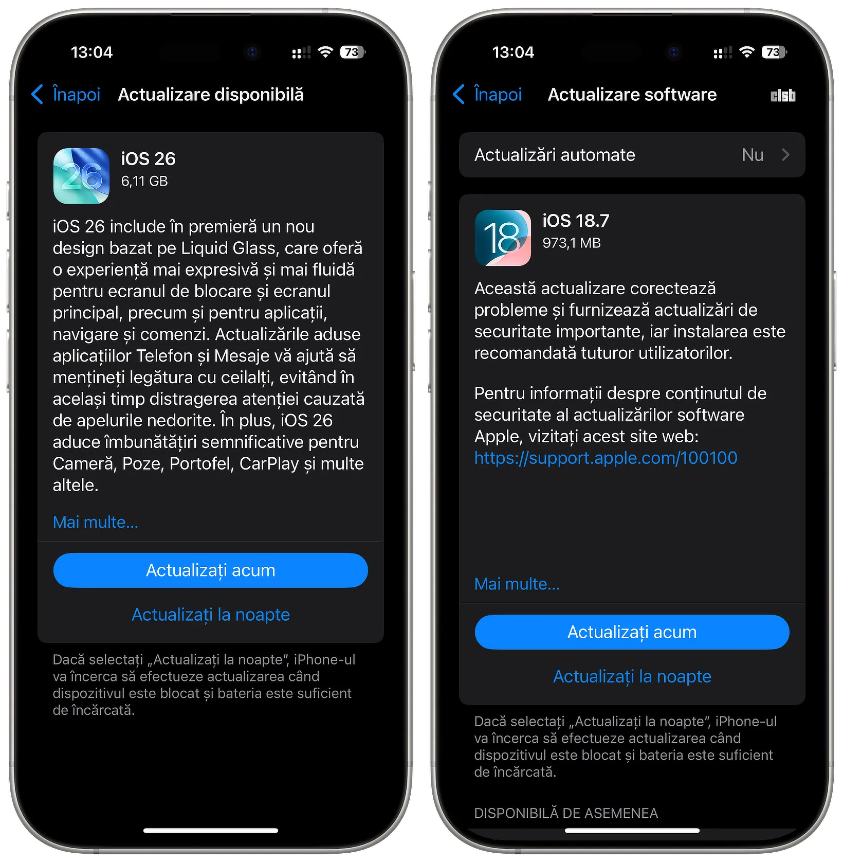 Actualizare iOS 26