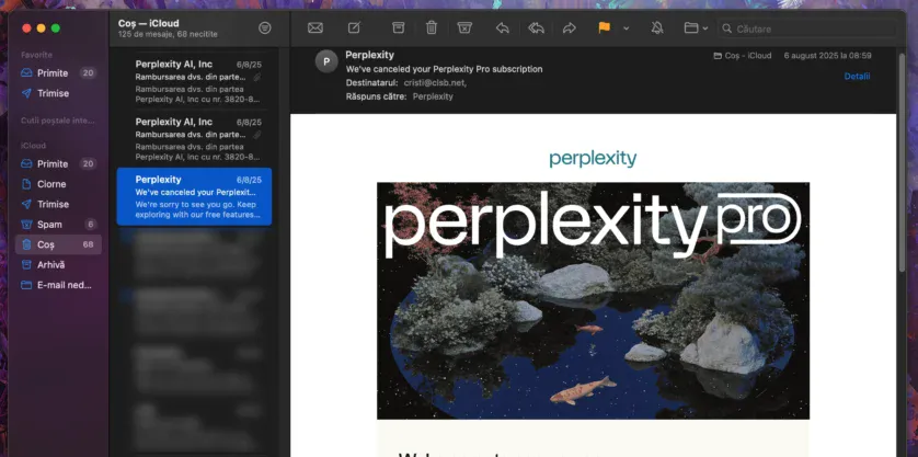 anulare abonament perplexity