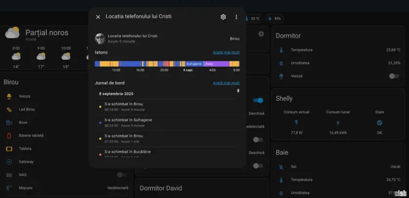locația telefonului lui Cristi