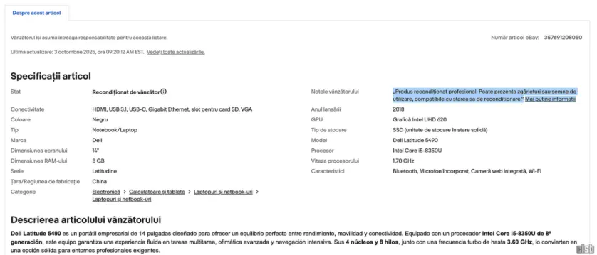 Dell Latitude 5490 - recondiționat profesionist