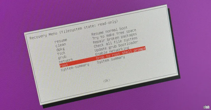 Ubuntu - recovery menu