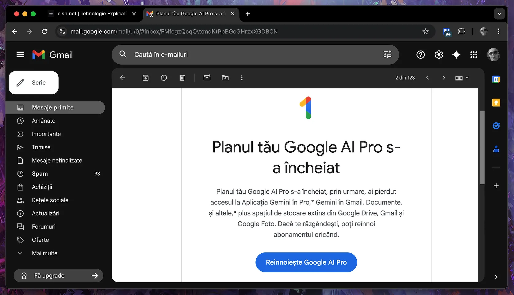finalizare abonament Google AI Pro