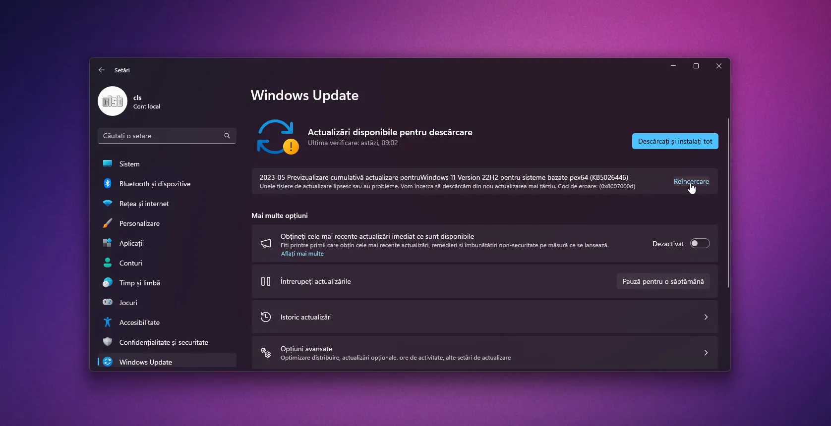 Instalare actualizări Windows 11
